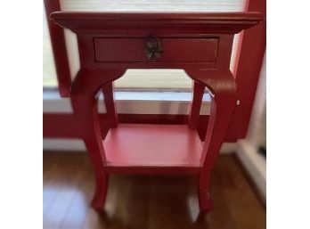 Vintage Red 1 Drawer Accent Table