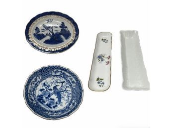 Pair Of Blue & White  And Long Serving Plate Plates