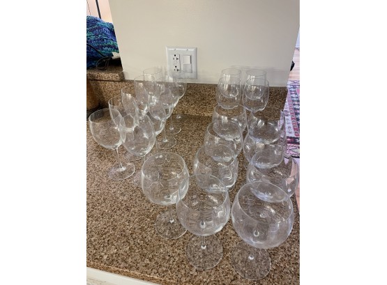 Mixed Lot Of Wine Glasses