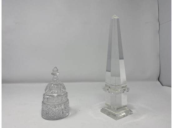 Pair Of Crystal Decorative Pieces