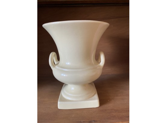 Vintage Red Wing Pottery Cream Colored Vase With Handles #871