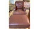 Brown Leather Spinneybeck Designed Chair With Ottoman 1 Of 2