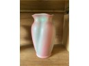 Vintage Pink, White And Blue Ceramic Vase