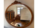 Antique Wood Oval Mirror