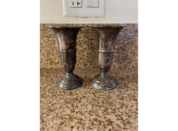 Pair Of Solid Brass Candle Stick Holders