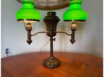 Antique Manhattan Brass Co. Double Arm Student Lamp