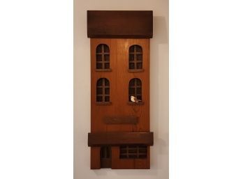 1976 SIGNED WOOD PLAQUE 'TOWNHOUSE' BY DAN CAPPY
