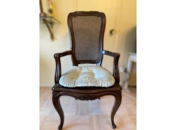 FRENCH CARVED CANE ARMCHAIR