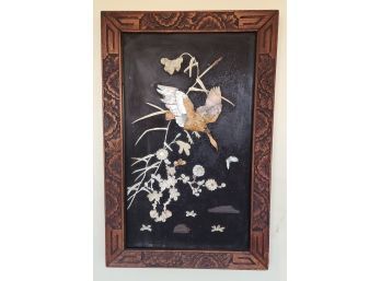 PANEL ART DEPICTING BIRDS AND BRANCHES