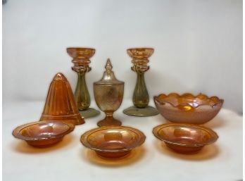 COLLECTION OF DEPRESSION ERA CARNIVAL GLASS