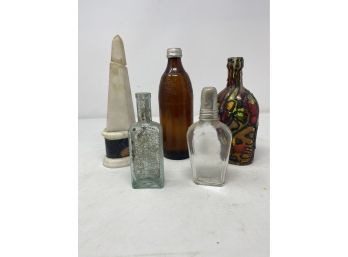 VINTAGE COLLECTION OF BOTTLES AND DECOR
