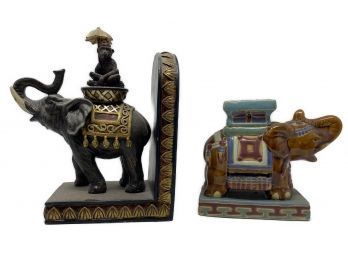 COLLECTION OF ELEPHANT BOOKENDS
