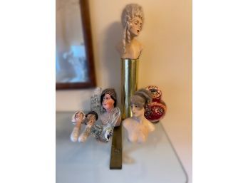 ASSORTMENT OF FIGURINES AND NESTING DOLLS