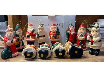 12 PC COLLECTION OF SANTA CLAUS ORNAMENTS