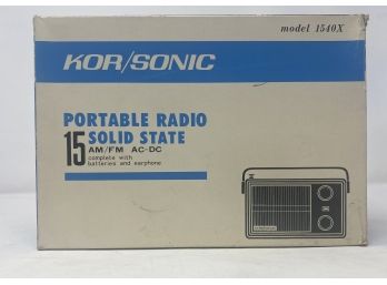 KOR/SONIC PORTABLE RADIO MODEL 1540X