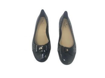 KATE SPADE 9.5 BLACK AND WHITE TEXTURED TOCK FLATS