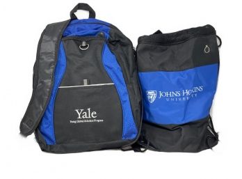 PAIR OF NYLON BACKPACKS FROM YALE AND JOHNS HOPKINS