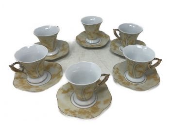 D'LUSSO HOME COLLECTION 12 PC DEMITASSE CUP AND SAUCER SET