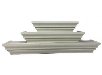 3 PC SET OF WHITE HANGING WALL SHELVES