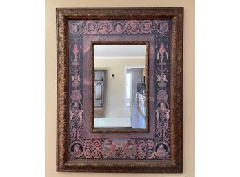 FRAMED FRENCH VINTAGE HAND PAINTED HORCHOW MIRROR