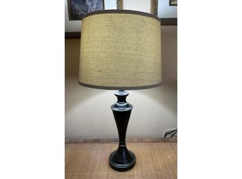 BRONZE TABLE LAMP WITH BLACK PAINTED FINISH