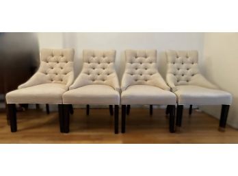 4 PC SET OF TUFTED SIDE CHAIRS WITH NAILHEAD TRIM BY BASSETT