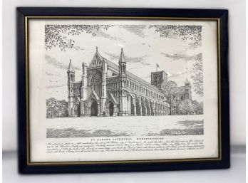 FRAMED PRINT OF 'ST. ALBAN'S CATHEDRAL' HERTFORDSHIRE