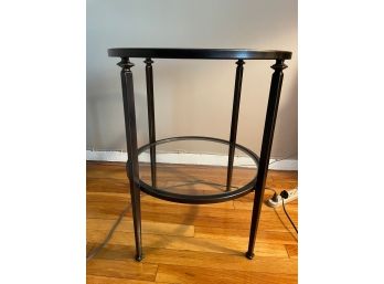 ROUND GLASS TOP SIDE TABLE BY PIER 1