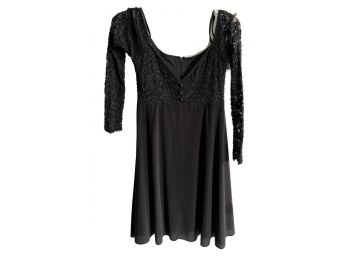 BLACK LACED SLEEVE DRESS BY LAUNDRY SHELLI SEGAL