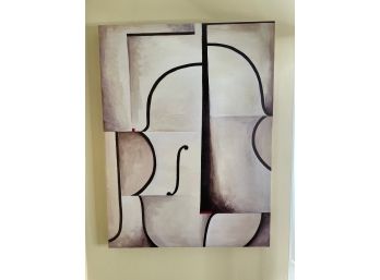 SIGNED ABSTRACT WALL ART ON STRETCHED CANVAS