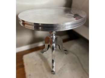 BARBADOS POLISHED CAST ALUMINUM SIDE TABLE BY ALLAN COPLEY DESIGNS