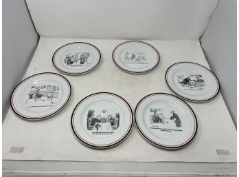 6 PC SET OF THE NEW YORKER CERAMIC PLATES BY RESTORATION HARDWARE