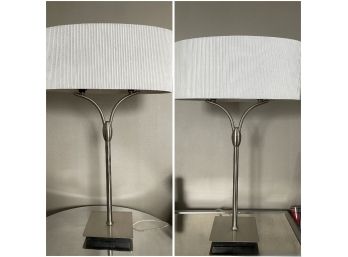 PAIR OF CHROME TABLE LAMPS