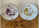 Pair Of Vintage Meissen Ming Dragon Wall Plates