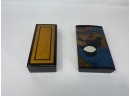 Pair Of Lacquer Hand Painted Trinket Boxes