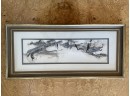 Framed Watercolor 'Dunes, Okrakoke, NC' Signed By Gloria Rosenthal '68