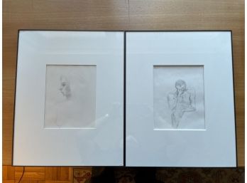 Pair Of Framed Unsigned/Untitled Drawings