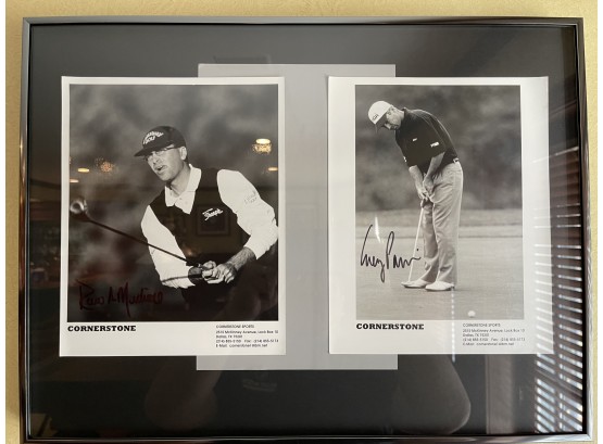 Framed Autographed Photos Of Rocco Mediate And Corey Pavin