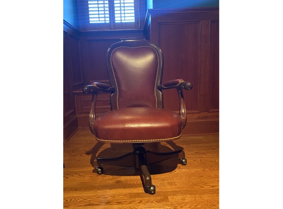 Hancock And Moore Leather Office Chair With Antique Brass Nail Trim