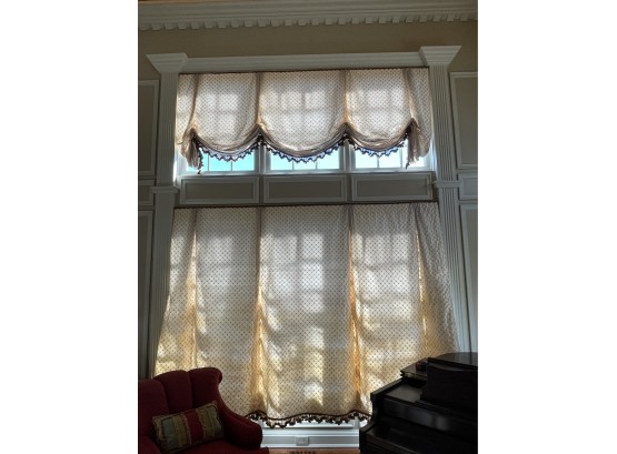 Silk Lined Living Room Window Treatment