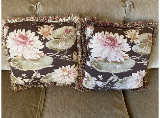 Pair Of Floral Throw Pillows