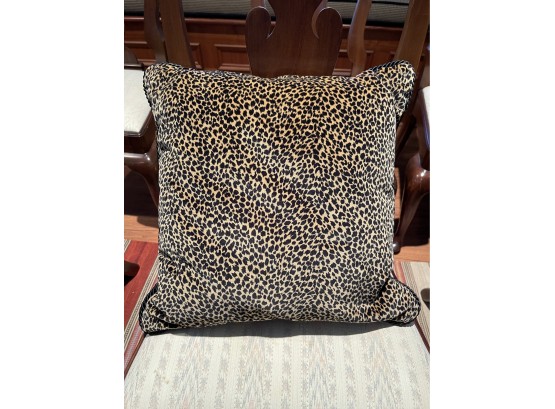 Animal Print Throw Pillow With Black Piping