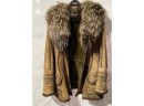 Vintage Shearling With Gray Fox Collar By Fontani Made In Italy