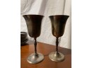 Vintage Pair Of Silver Plated Goblets