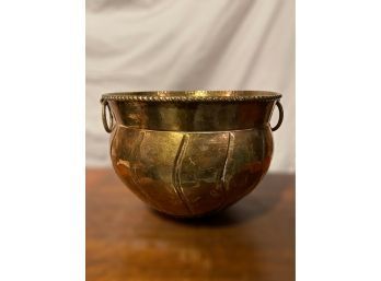 Vintage Brass Bowl With Handles