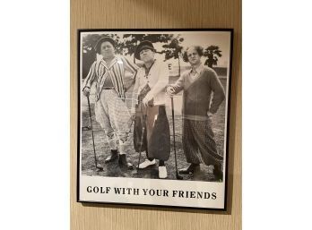 Framed Three Stooges Golf Poster