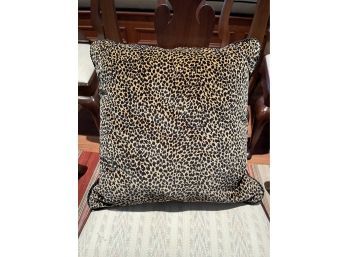 Animal Print Throw Pillow With Black Piping