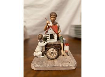 1979 Norman Rockwell Museum Ceramic 'A Dollhouse For Sis'
