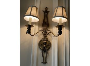 Pair Of Vintage Brass Double Arm Wall Sconces