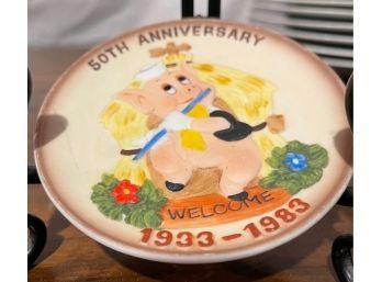 1983 Original Walt Disney Three Little Pigs 50th Anniversary Plate